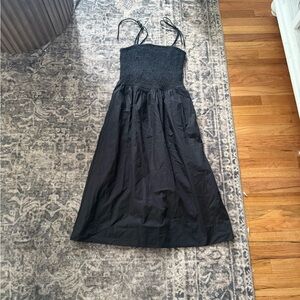 Astr the label Elegant Black Midi Dress tie sleeve size medium